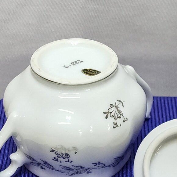 Norcrest 25th Anniversary Miniature Creamer Sugar Bowl Set Fine China Japan VTG - Picture 7 of 8